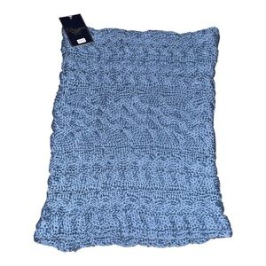 NWT Doogan Donegal Ireland merino wool knit scarf blue winter accessory outdoors